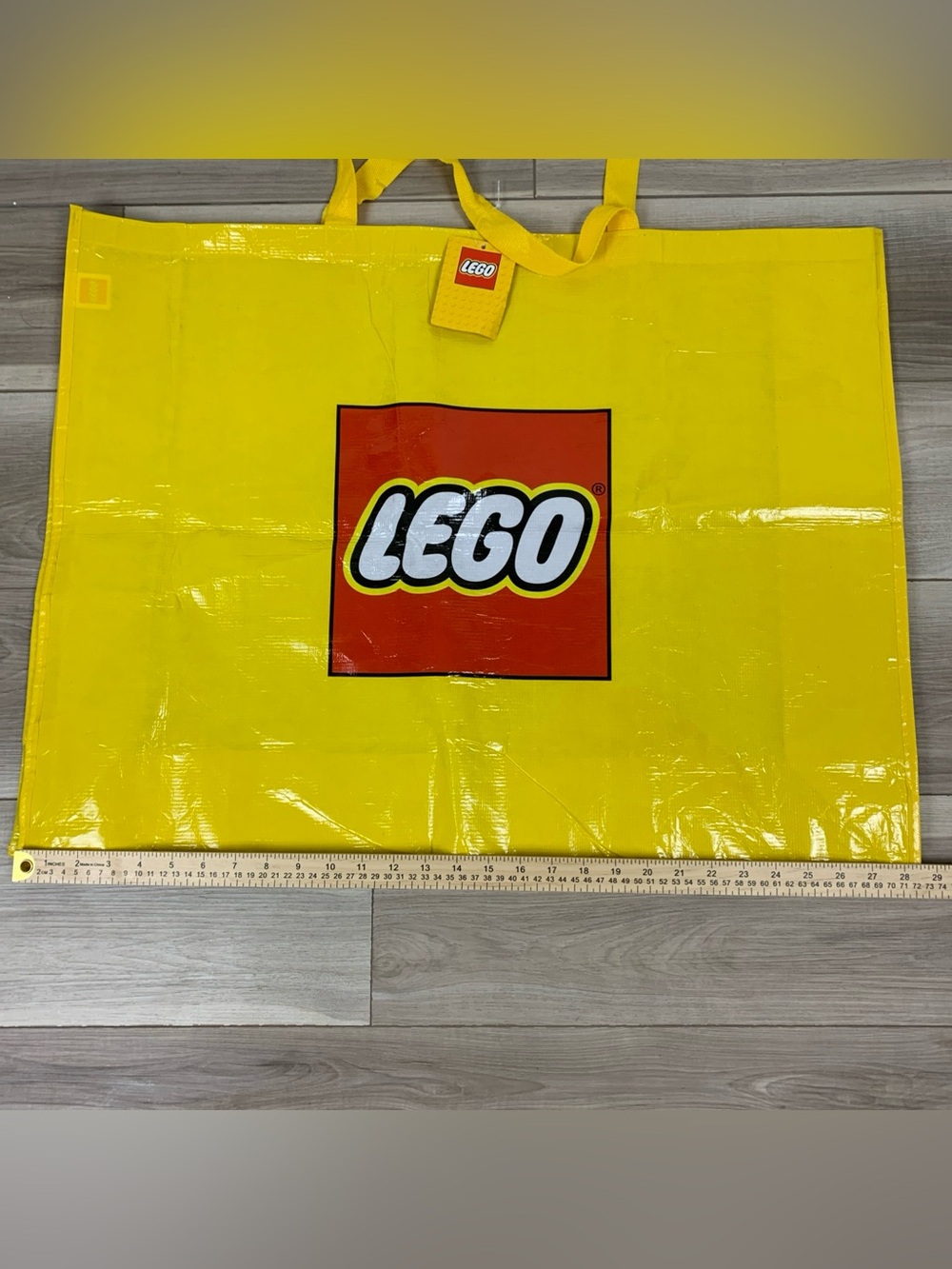 Large LEGO Yellow Logo Shopper Tote 
29x 22 1/2”x 8” NWT